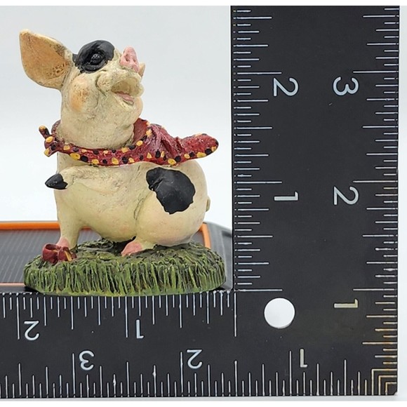 Pointing Scarf Pig Calabar Creations Pig Hollow Pete Apsit figurine 1994 Vintage - Picture 11 of 11